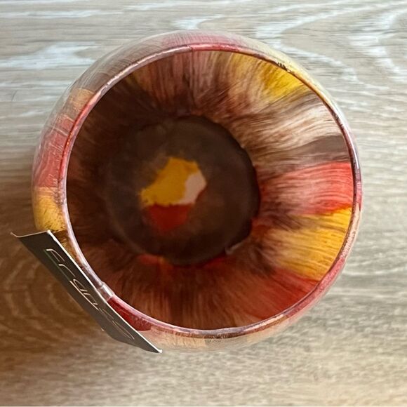 FRANCO Italy MCM Boho Watercolor Pink Gray Beige White Vertical Stripe Vase - Picture 7 of 16